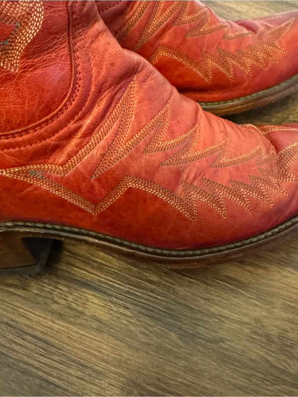 LUCCHESE Priscilla Cowgirl Boots Women's Size US 8 B Red Western Cowboy - Picture 4 of 16
